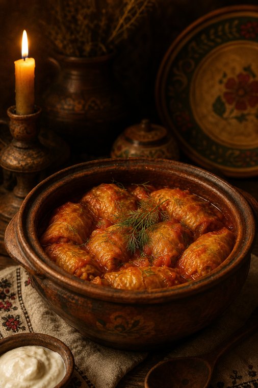 Stuffed cabbage rolls in tomato sauce