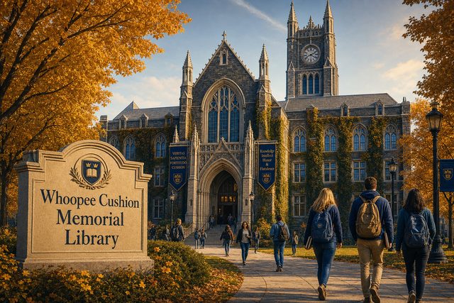 Gothic university library building
