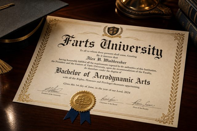 University diploma certificate