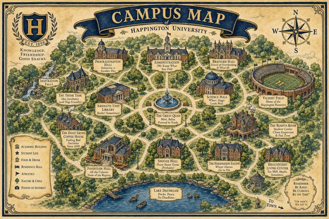 Illustrated campus map