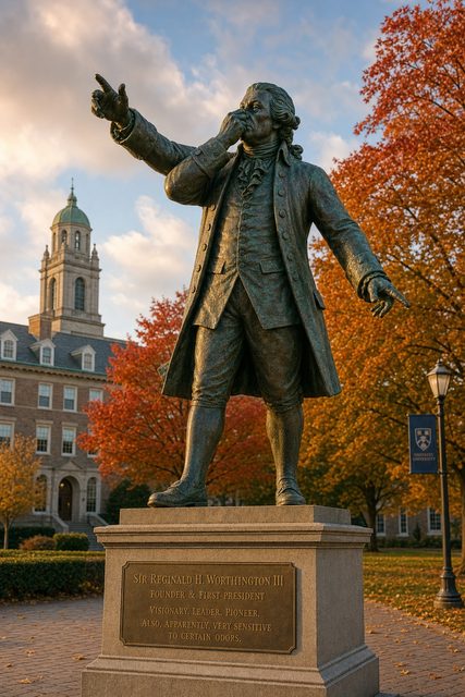 Bronze founder statue pinching its nose