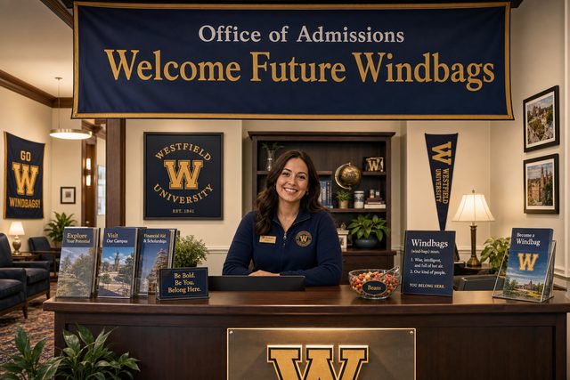 Admissions office welcome desk